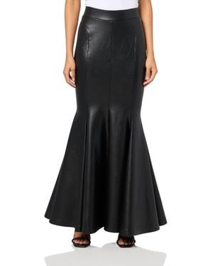 Norma Kamali Faux Leather Maxi Skirt - Black