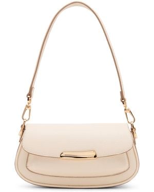 Anne Klein Sculpted Plaque East West Small Shoulder Bag - Natural