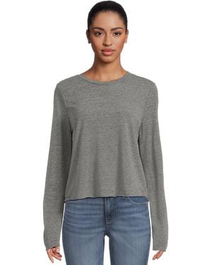 Michael Stars Aiko Crew Neck Rolled Edge Tee - Gray