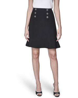 Karl Lagerfeld Paris Soft Suiting Midi Skirt - Black