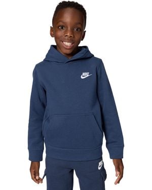 Nike Club Fleece Pullover Hoodie Midnight Navy/white - Blue