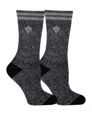Columbia 2 Pack Fleece Lined Thermal Crew Socks Calzini Casual - Nero
