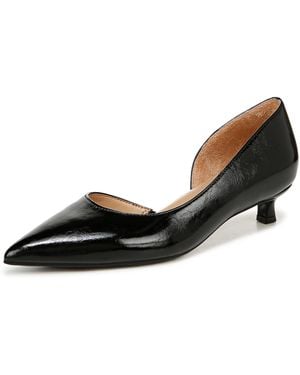 Naturalizer S Gallent Pointed Toe Kitten Heel Pump Black Glossy 8 W