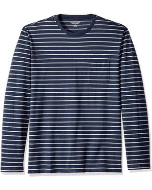 Amazon Essentials T-Shirt à ches Longues Coupe Régulière - Bleu