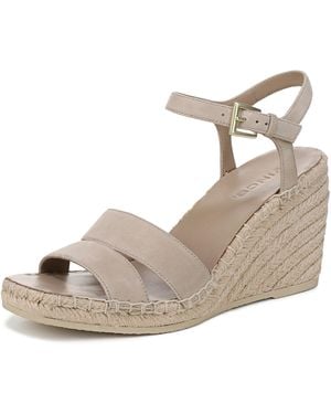 Vince S Gwen Espadrille Wedge Sandal Taupe Clay Beige Leather 6 M - Brown