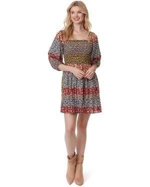 Jessica Simpson Aldan Smocked Knee Length Dress - Multicolor