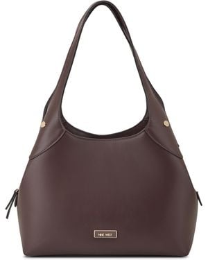 Nine West Eamon Umhängetasche mit drei Fächern - Braun