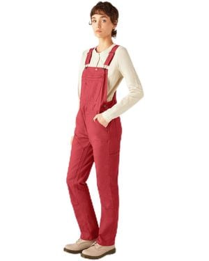 Dickies W Double Front Bib Overall - Red