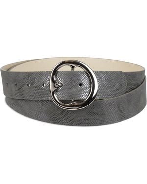 Jessica Simpson Round Buckle Casual Jean Belt - White