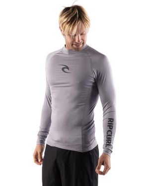 Rip Curl Standard Long Sleeve Rashguard-upf 50+ Sun Protection Surf Shirt - Grey