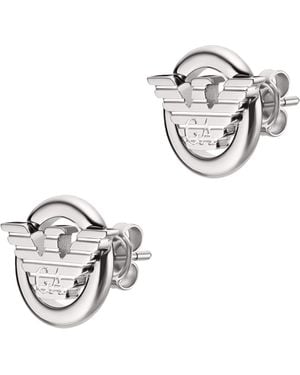 Emporio Armani Stainless Steel Stud Earrings - Metallic
