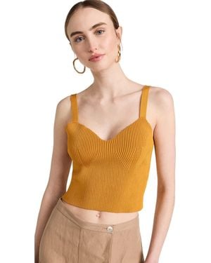 Vince S Ribbed Sweetheart Bralette Sweater - Orange