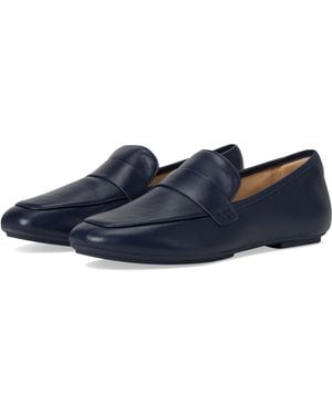 Fitflop S Delicato Soft Leather Loafers Midnight Navy 7.5 Medium - Blue
