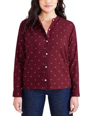 Dockers Regular Fit Long Sleeve Button Down Shirt - Red