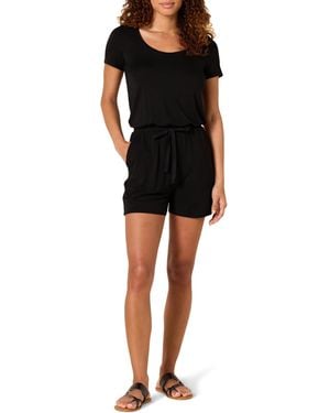 Amazon Essentials Short-sleeve Scoop Neck Romper - Black