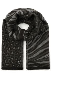 Michael Kors Mixed Animal Wrap - Black
