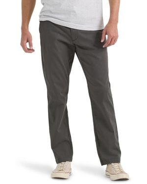Lee Jeans Extreme Motion Flat Front Relaxed Taper Pant - Gray