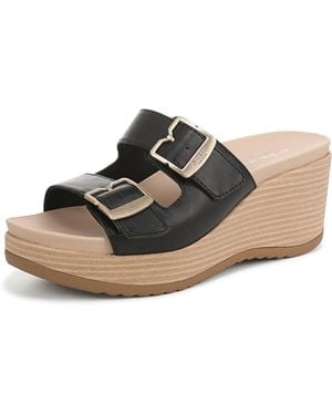 Dr. Scholls S Cali Breeze Wedge Sandal Black Smooth 11 M - Brown