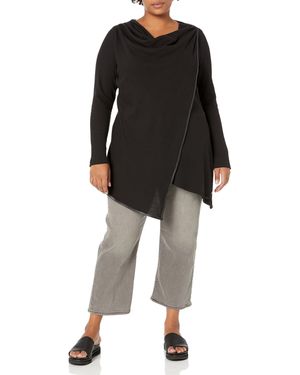 Andrew Marc Long Sleeve Thermal Asymmetric Tunic - Black