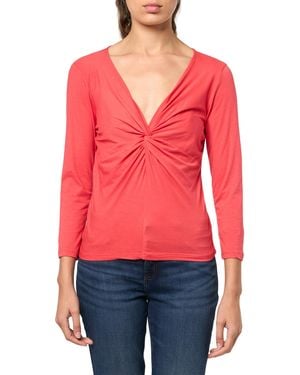 Velvet By Graham & Spencer Sett Gauzy Whisper Novelty Top - Red