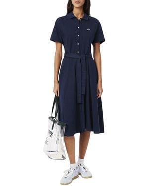 【LACOSTE】 ★ Flare Short Sleeve Shirt Dress ★ Lacoste Short Sleeve Dresses for Women | Lyst