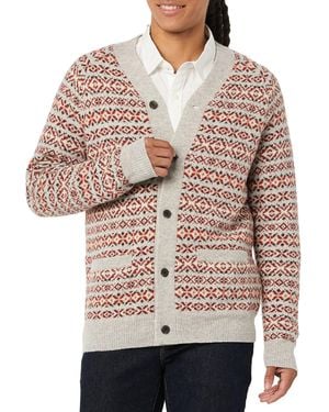 Amazon Essentials Lambs Wool V-Neck Cardigan Sweater - Grau