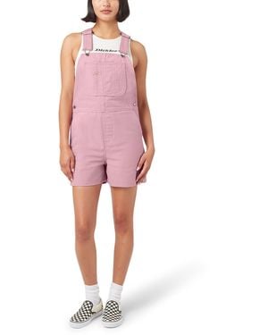 Dickies Duck Canvas Bib Shortalls - Red