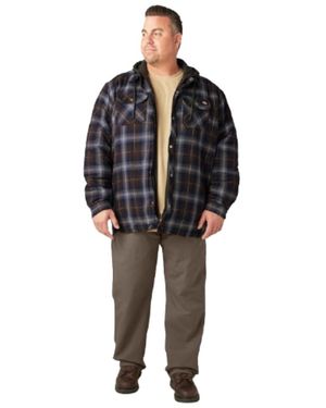 Dickies Fleece Hooded Flannel Shirt Jacket With Hydroshield - Black