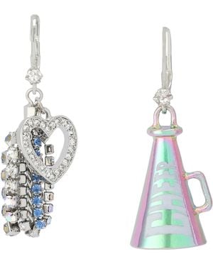 Betsey Johnson Kick Off Cheer Pom Pom Mismatch Earrings - Blue