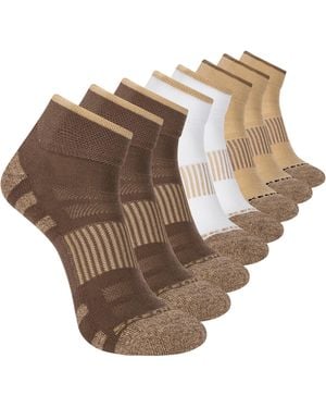 Skechers 8er-Pack Work Collection Quarter Crew Socken - Braun