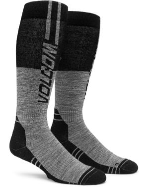 Volcom Splitz Wool Blend Otc Sock Heather Gray S5 M - Black