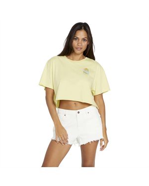 Volcom Just A Trim Short Sleeve Crop Tee - Yellow