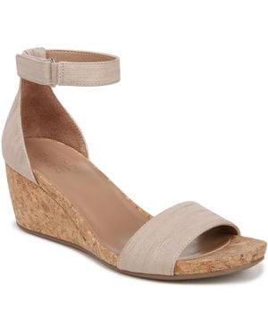 Naturalizer S Areda Wedge Sandal Fawn Beige Metallic 9.5 W - Natural