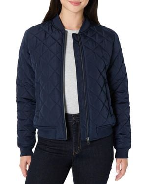 Amazon Essentials Chaqueta Acolchada de Estilo Bomber y de Corte Estándar Mujer - Azul