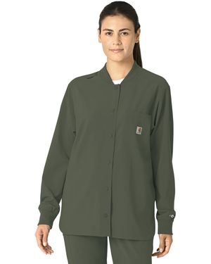 Carhartt Scrubs C82210 Cross-flex Modern Fit Shirt Jacket X-large Olive - Green