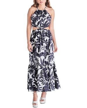 Steve Madden Jules Halter Neck Ankle Length Sheath Dress - Blue