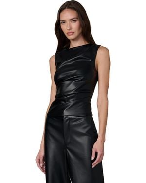 Joe's Jeans The Meg Vegan Leather Sleeveless Top - Black
