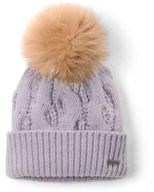 Columbia S Boundless Days Cable Knit Pom Beanie - Purple