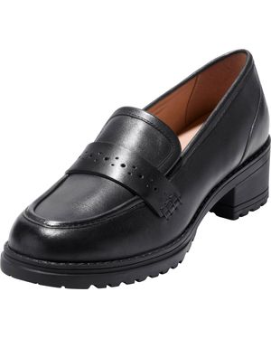Cole Haan Corrinne Lug Penny Loafers - Black