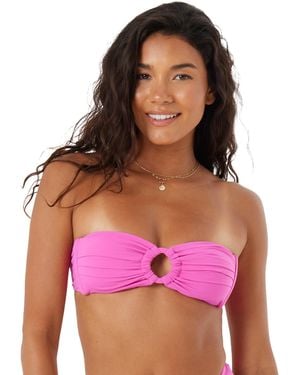 Roxy Standard Bandeau Bikini Strapless Swim Top - Purple