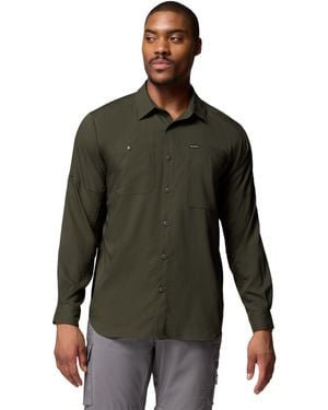 Columbia S Silver Ridge Utility Lite Long Sleeve Hiking Shirt - Green