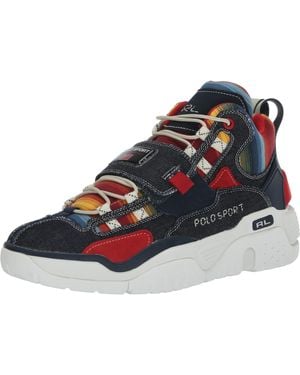 Polo Ralph Lauren Ps100 Print High-top Sneaker - Blue