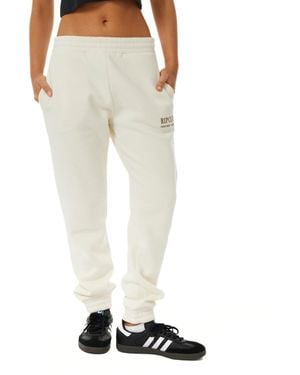 Rip Curl Surf Staple Fleece Sweatpants With Elastic Waist And Cuffs - Natural