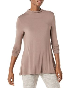 Amazon Essentials Jersey Long-sleeve Mock Neck Swing Tunic - Multicolour
