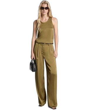 Michael Kors Satin Wide Leg Pant - Metallic