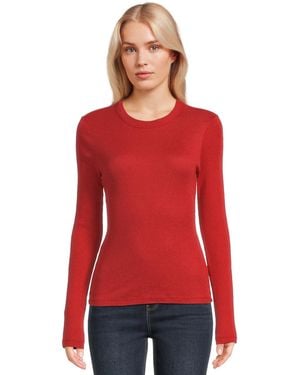 Michael Stars Liyah Ribbed Long Sleeve Tee - Red
