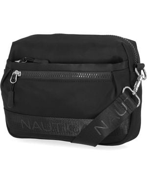 Nautica Nylon Bean Crossbody/belt Bag With Adjustable Shoulder Strap - Black