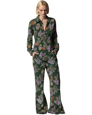 Equipment Bailey Long Sleeve Top In Eden Multi - Green