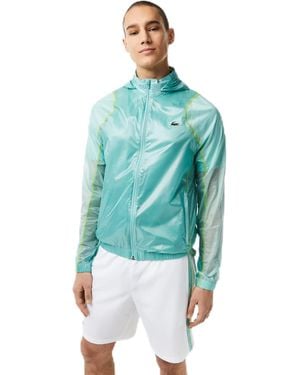 Lacoste 's Tennis Recycled Polyester Hooded Jacket - Blue