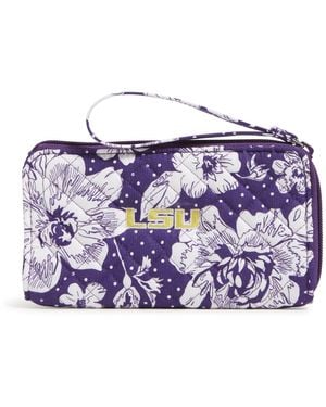 Vera Bradley Cotton Collegiate Front Zip Wristlet With Rfid Protection - Purple